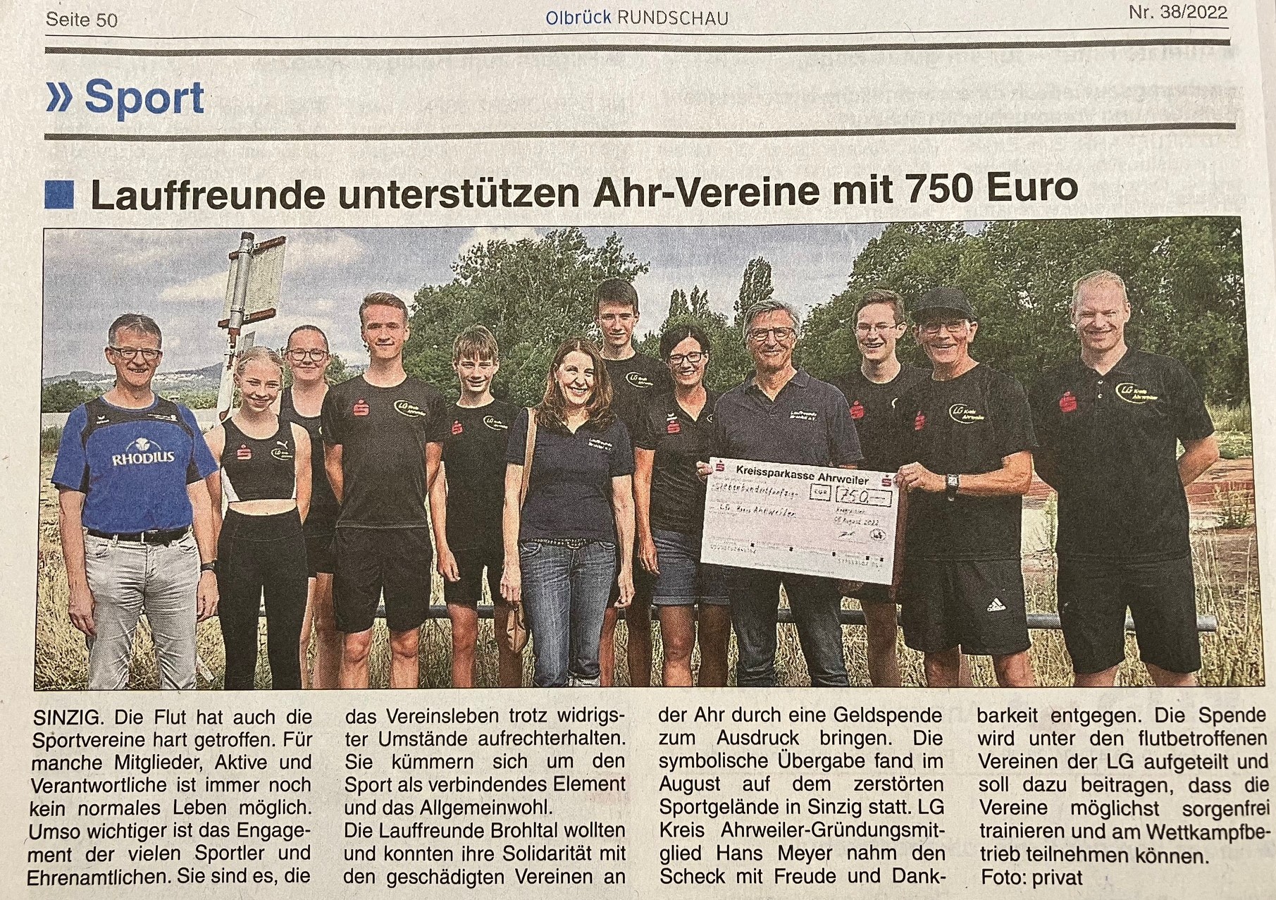 Spende an Flutbetroffene &uuml;ber die LG Kreis Ahrweiler